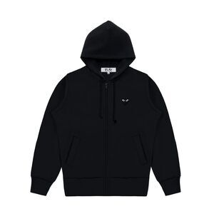 COMME DES GARCONS CDG PLAY BLACK HEART FULL ZIP BACK PRINT HOODIE SIZE XL